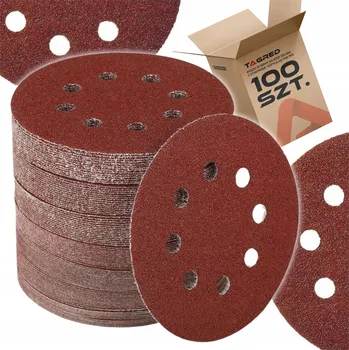 Brusný papír 50x BRUSNÝ PAPÍR 125 mm P60 KOTOUČE S BRUSNÝM PAPÍREM S OTVORY NA SUCHÝ ZIP