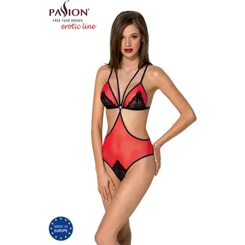 Dámské erotické body Passion Peonia barva těla:červená L/XL