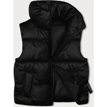 Dámská vesta Krátká černá dámská vesta se stojáčkem (B8245-1) odstíny černé XL (42)