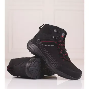 Dámské polobotky Zajímavé dámské černé trekingové boty bez podpatku 41