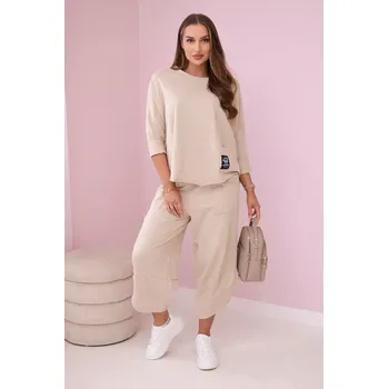Dámská mikina Bavlněná mikina kalhoty set béžový UNI