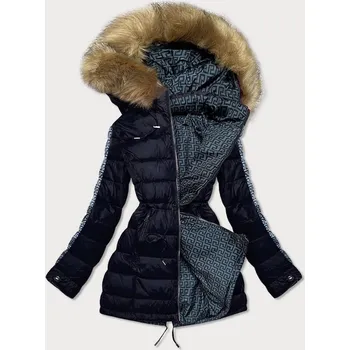 Tmavě modro-šedá oboustranná dámská zimní bunda (mhm-w556) odstíny šedé XL (42)