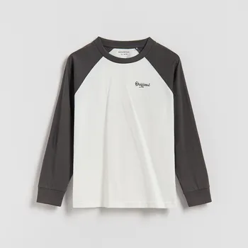 Chlapecké tričko Reserved - Bavlněné tričko s dlouhými rukávy - tmavě šedá - 571FJ-90X - 571FJ-90X-U15