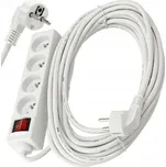 BERGE Prodlužovací kabel 10m s uzemněním, 4 zásuvky - bílý 3*1,5 mm2 3680 W