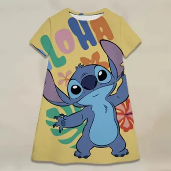 Dívčí šaty Lilo & Stitch Dívčí letní šaty s motivem "Lilo a Stitch" Motiv: Aloha (LYQ-GA-021), Velikost: 80