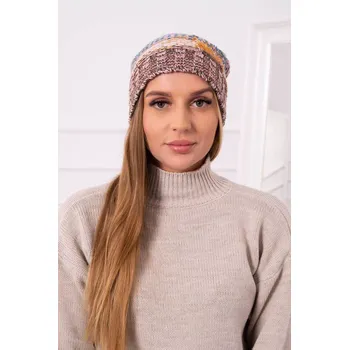 Čepice Monika fleecová čepice K256 hořčicová+hnědá UNI
