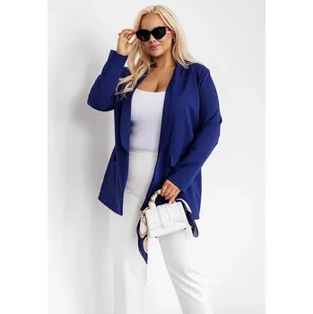 Dámské sako Tmavě modré klasické dámské plus size sako (8275) odstíny modré 48
