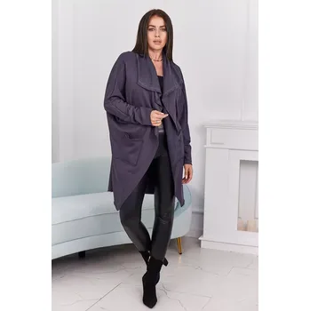 Dámské pončo Kapska s kapsami grafit UNI