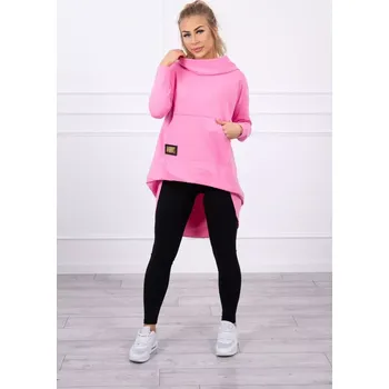 Dámská mikina Mikina s kapucí s dlouhými zády růžová UNI