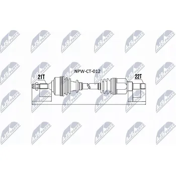 Posilovač řízení NTY NPW-CT-012 Hřídel pohonu
