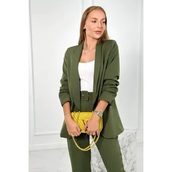 Dámská halenka Elegantní souprava saka a kalhot khaki UNI