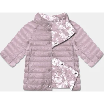 Špinavě růžová/květovaná oboustranná dámská plus size bunda se 3/4 rukávy Minority (M23-7010-57) odstíny růžové 54