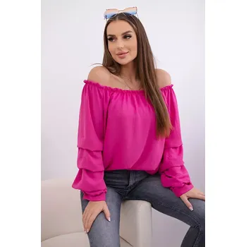 Dámská halenka Španělská halenka s ozdobnými rukávy fuchsie UNI