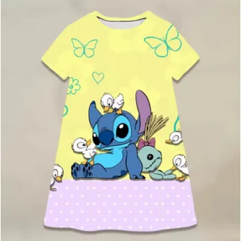 Dívčí šaty Lilo & Stitch Dívčí letní šaty s motivem "Lilo a Stitch" Motiv: žlutá (LYQ-GA-030), Velikost: 80