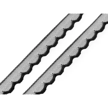 Krajka Silonová krajka šíře 14 mm METRÁŽ - 2 černá