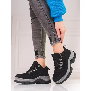 Dámské tenisky Stylové dámské tenisky černé bez podpatku 36