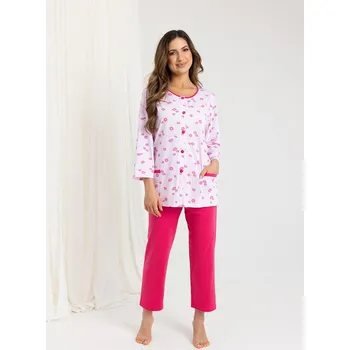 Dámské pyžamo Pyžamo Regina 723 7/8 M-XL Z25/26 dámské rozepínací růžová XL