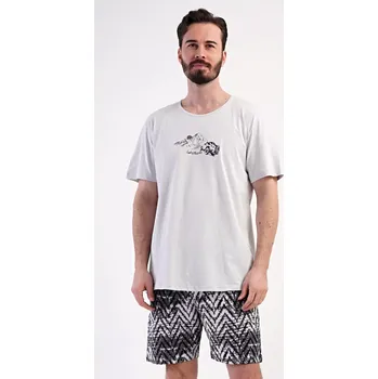 Pánské pyžamo Pánské pyžamo šortky Explorer světle šedá XL