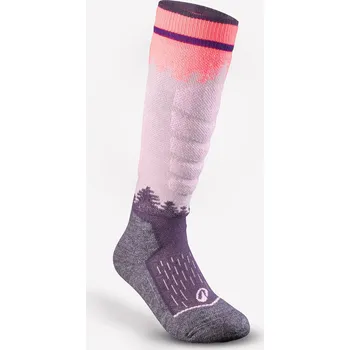 WEDZE Dětské lyžařské podkolenky 500 35/38 FIALOVÁ|RŮŽOVÁ|ŠEDÁ