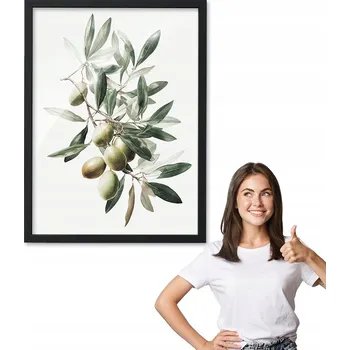 Obraz Obraz s rámem vzor TOSKÁNSKÉ OLIVY černý rámeček 50x70 do kuchyně jídelny