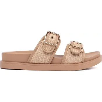 Dámské žabky Krásné nazouváky hnědé dámské na plochém podpatku 40