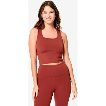 Pánské tričko DECATHLON Dámské fitness tílko S KAŠTANOVÁ|VÍNOVÁ