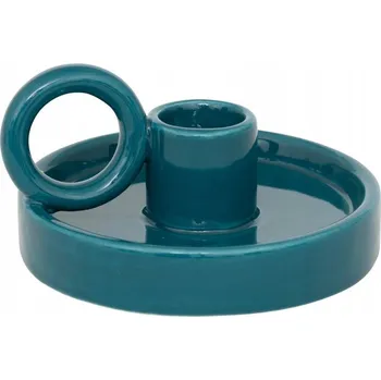 Svícen KERAMICKÝ SVÍCEN NA JEDNU PODÉLNOU SVÍČKU ZELENÝ Ø 10 cm