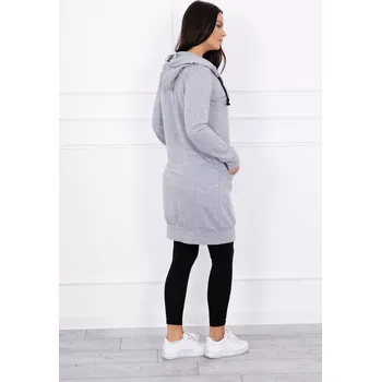 Šatová bunda s kapucí šedá melange UNI