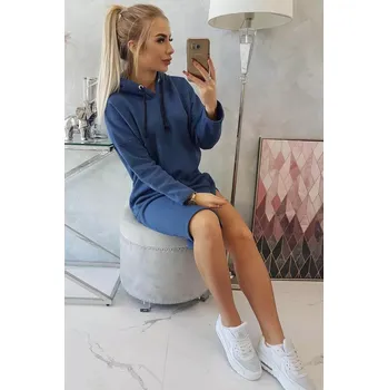 Dámské šaty Šaty s kapucí a bočním rozparkem z džínoviny UNI