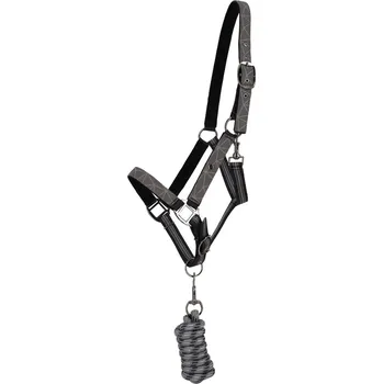 Ohlávka s vodítkem QHP Turnout Collection - šedá, Full