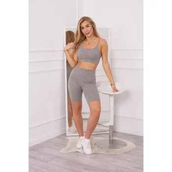 Dámská halenka Sportovní set top + legíny šedá UNI