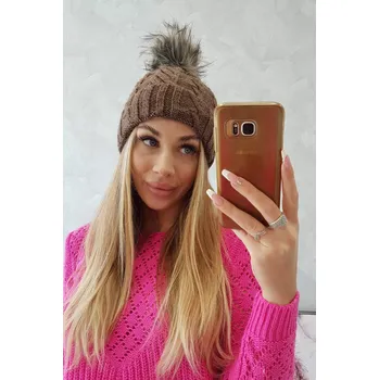 Čepice Fleecová kostkovaná čepice K226 mocca UNI