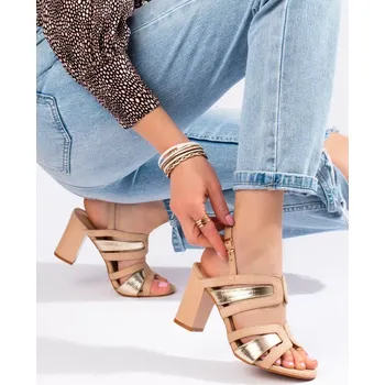 Dámské sandále Stylové sandály dámské na širokém podpatku 37