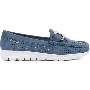 Dámské mokasíny Trendy modré dámské mokasíny bez podpatku 41