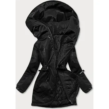 Černá dámská bunda s kapucí (B8105-1) odstíny černé XL (42)