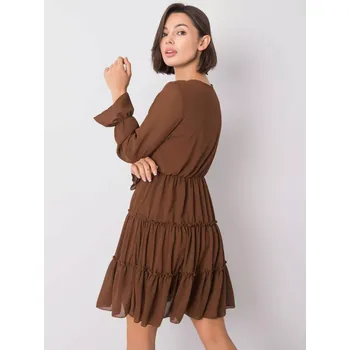 Dámské šaty Šaty DHJ SK 12310.61P hnědá jedna velikost