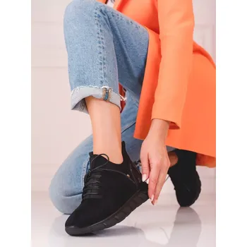 Dámské tenisky Krásné dámské tenisky černé bez podpatku 36