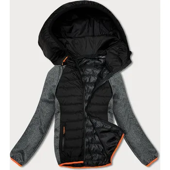 Černo-grafitová lehká dámská sportovní bunda (8M913-392) odstíny černé XL (42)