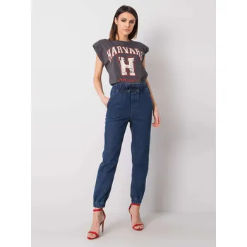 Dámské kalhoty Dámské džíny s vysokým pasem 2882 - RUE PARIS 30 jeans-modrá