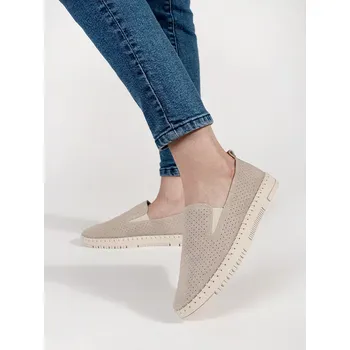 Dámské mokasíny Originální dámské hnědé mokasíny na plochém podpatku 41