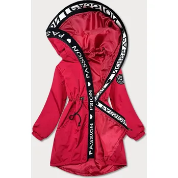 Asymetrická červená dámská bunda parka (B8001-4) odstíny červené XS (34)