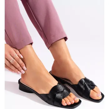 Dámské žabky Luxusní černé nazouváky dámské bez podpatku 37