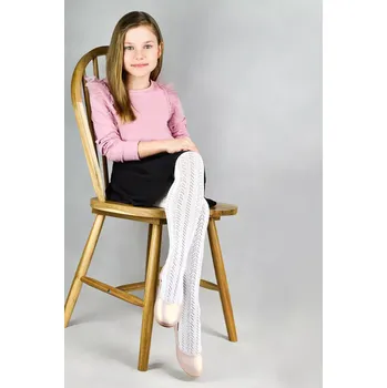 AŽUROVÉ PUNČOCHÁČE RB013 0-2 ROKY bílá 68-74