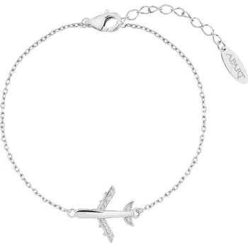 Náramek Stříbrný náramek se zirkony - letadlo - AP541-2594