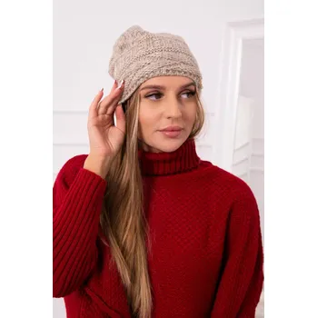 Čepice Fleecová čepice Edyta K298 béžová UNI