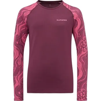 Dětské funkční termo triko Klimatex RAVN 110 Vínová, Růžová