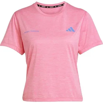Dámské tričko Dámské běžecké tričko adidas OWN THE RUN MELANGE TEE W M Růžová, Modrá