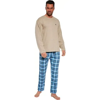Pánské pyžamo Pánské pyžamo 124/241Derby 2 - CORNETTE Béžová XL