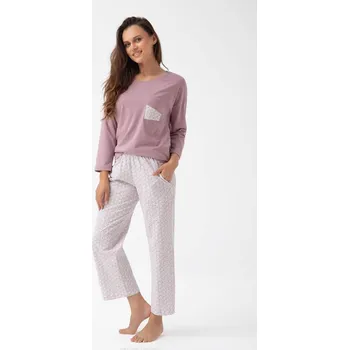 Dámské pyžamo Pyžamo Luna 339 7/8 M-2XL Z25/26 dámské Kakao M