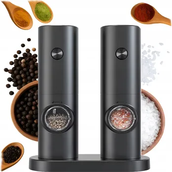 Kuchyňský mlýnek Sada 2 Elektrických mlýnků na koření s podstavcem Mlýnek na pepř